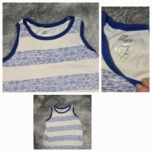 Sporto Kids Blue and White Striped Tank Top